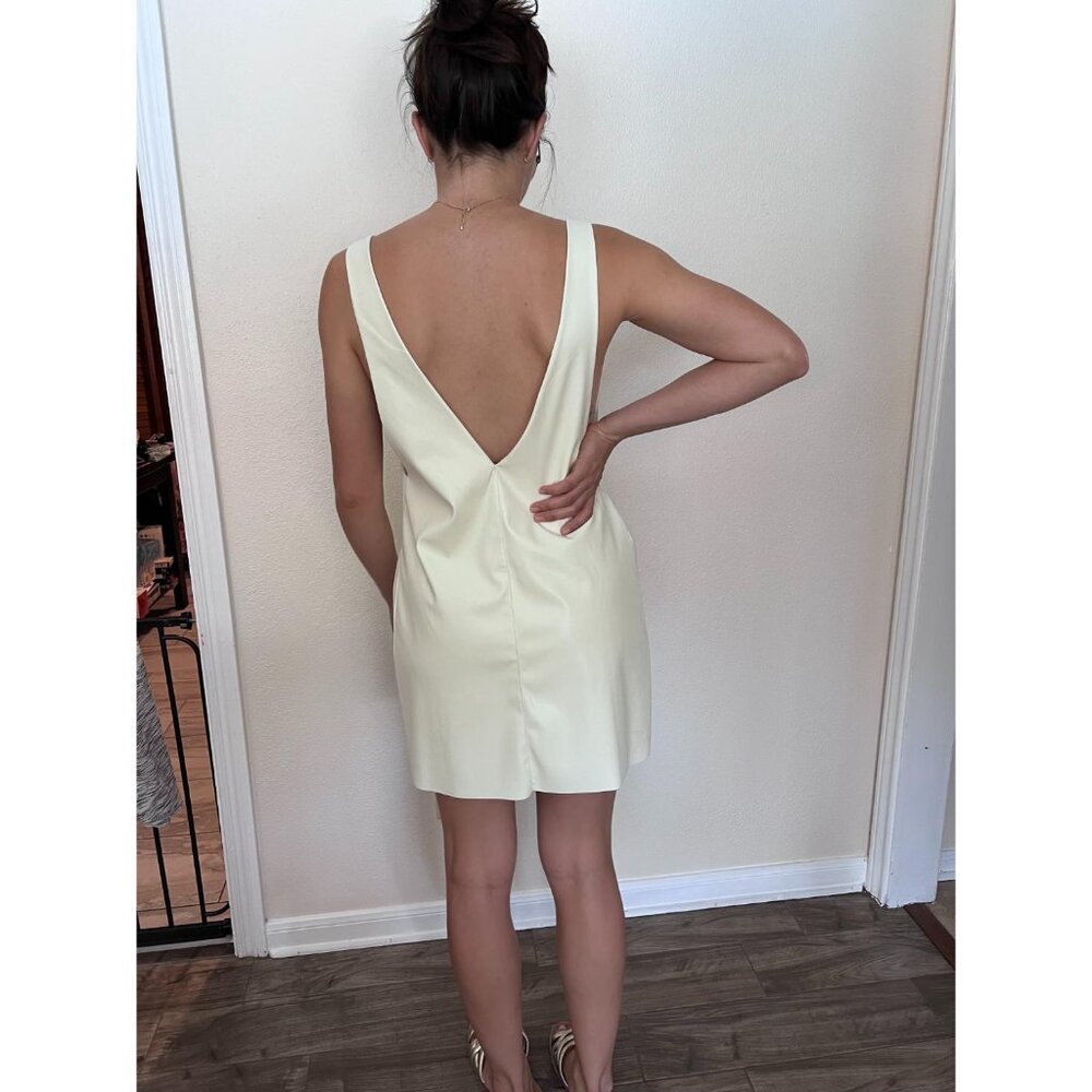 Brooklyn Tank Dress Women’s Small White  100% Rayon Sleeveless V-Neck Pullover
